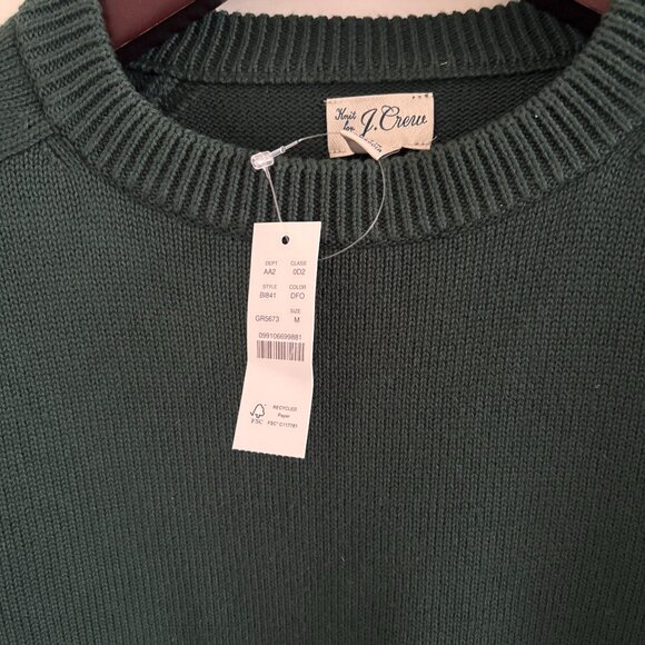 J. Crew Heritage Cotton Crewneck Sweater | Mens Size Medium | Green - Picture 3 of 3